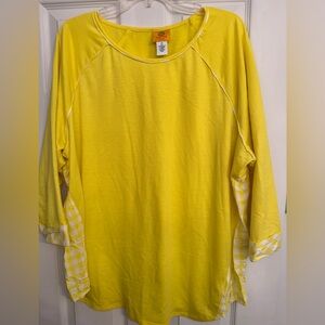 Lemon Yellow Gingham Tunic 2x